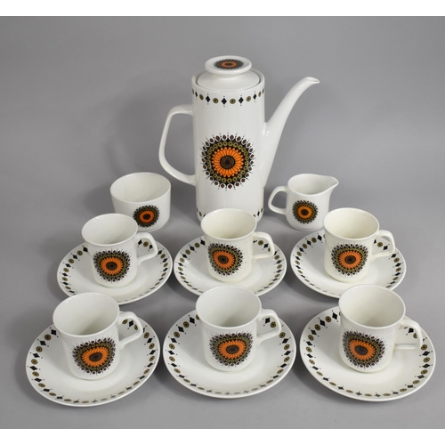 295 - A 1970's J & G Meakin Coffee Set to comprise Six Coffee Cans, Saucers, Milk Jug and a Coffee Pot wit... 