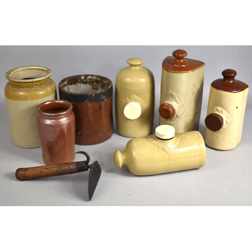 308 - A Collection of Various Stoneware Foot Warmers and Pots Etc (Condition issues)