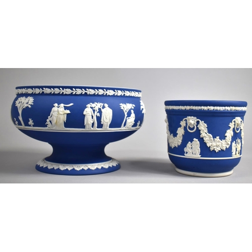 315 - A Wedgwood Jasperware Pedestal Bowl, 13cms High and 20cms Diameter together with a Wedgwood Jasperwa... 