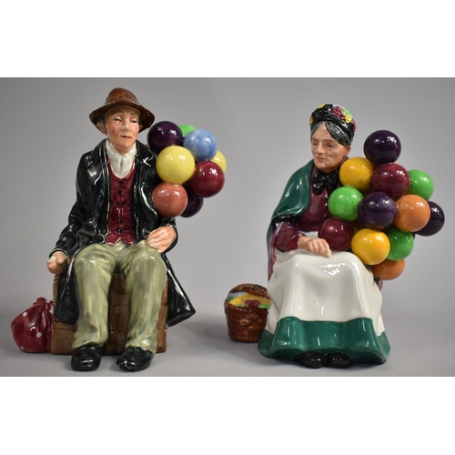 317 - A Royal Doulton 'The Balloon Man' HN1954 together with a Royal Doulton 'The Old Balloon Seller' HN13... 