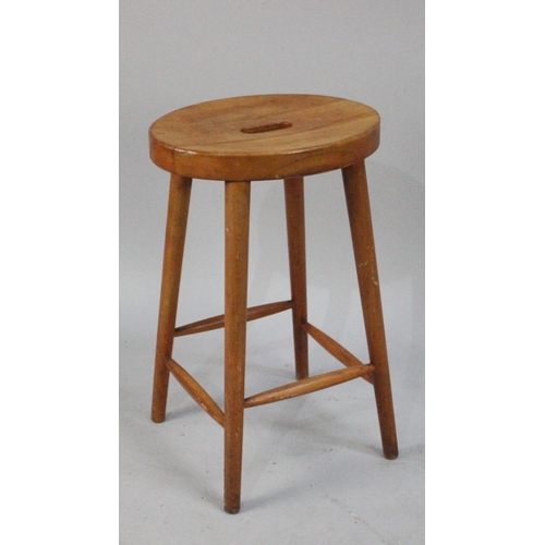 476 - A Vintage Stool with Box Stretcher Support