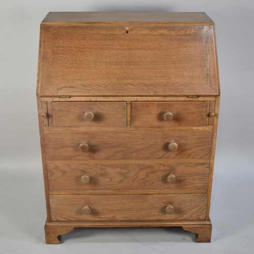 478 - A Mid/Late 20th Century Oak Fall Front Bureau, 75cm wide