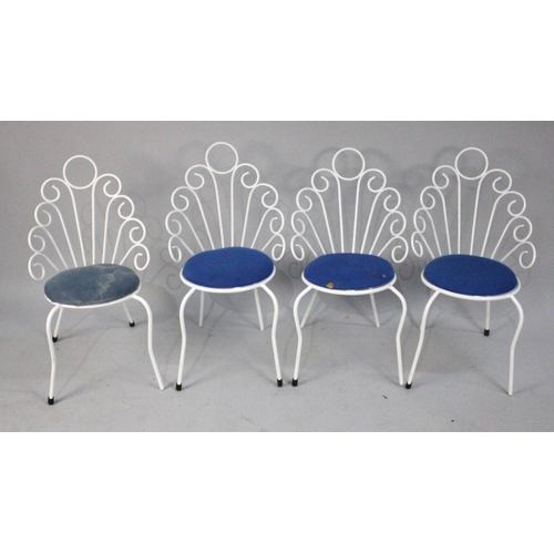 486 - A Set of Four Children's Garden or Patio Chairs with Circular Pad Seats