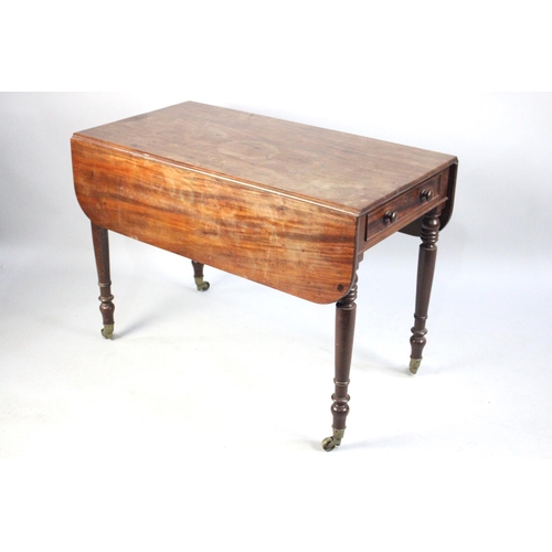 490 - A Late 19th Century Mahogany Drop Leaf Pembroke Table with Single Drawer, 101cms Wide