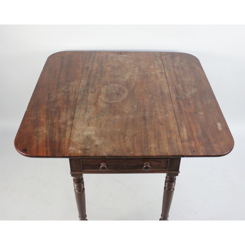 490 - A Late 19th Century Mahogany Drop Leaf Pembroke Table with Single Drawer, 101cms Wide