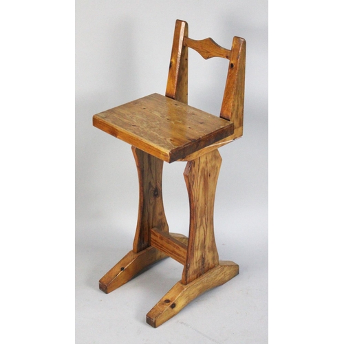 495 - A Mid 20th Century Stained Pine Kitchen Bar Stool