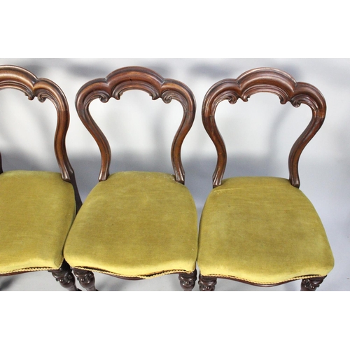 510 - A Set of Four Late Victorian Balloon back Dining Chairs