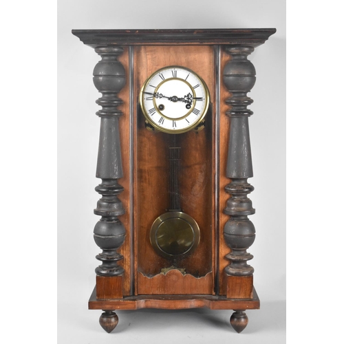 513 - A Late Victorian/Edwardian Vienna Style Wall Clock, Working