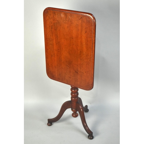 76 - A 19th Century Mahogany Rectangular Mahogany Snap Top Tripod Table, 61cms Wide