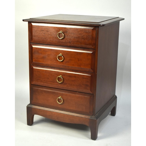 84 - A Mid/Late 20th Century Stag Mahogany Bedside Chest of Four Drawers, 53cms Wide