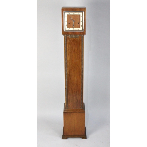 88 - A Mid 20th century Westminster Chime Grandmother Clock, Working Order with Key and Pendulum