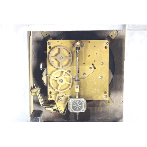 88 - A Mid 20th century Westminster Chime Grandmother Clock, Working Order with Key and Pendulum