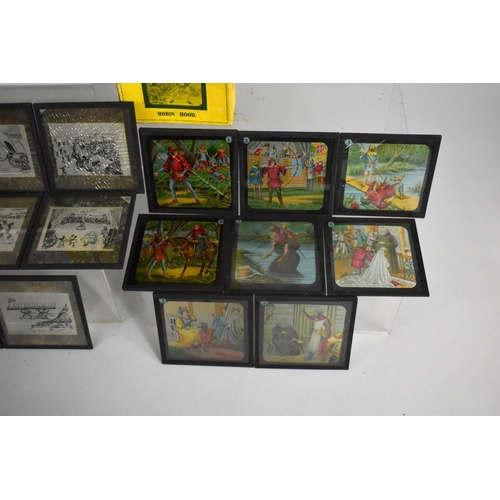 122 - Two Boxed Sets of Magic Lantern Slides, Robin Hood and Mickey Mouse in Pioneer Days, Unchecked