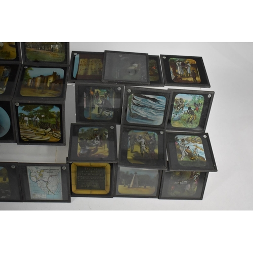 125 - A Vintage Drawer Unit Containing Coloured Magic Lantern Slides, Livingstone's Journeys in Africa