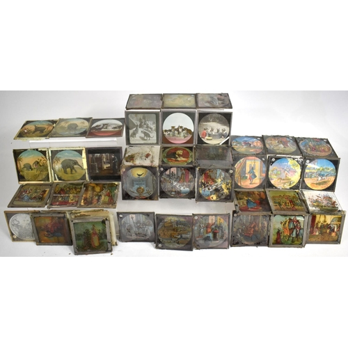 128 - A Vintage Collection of Magic Lantern Slides, Childrens Scenes, African Elephant etc, Condition Issu... 