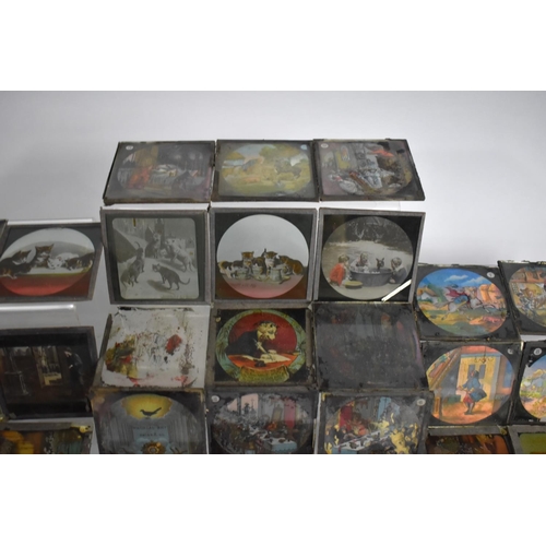 128 - A Vintage Collection of Magic Lantern Slides, Childrens Scenes, African Elephant etc, Condition Issu... 