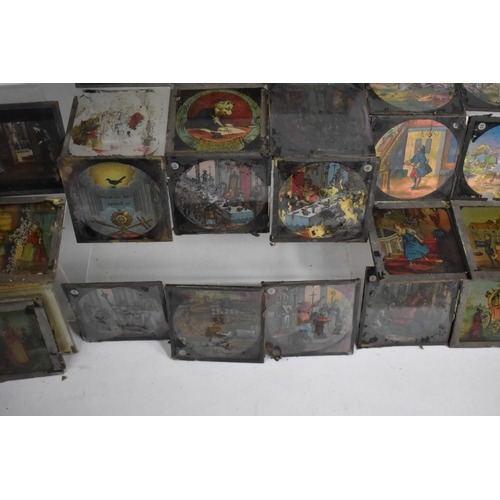 128 - A Vintage Collection of Magic Lantern Slides, Childrens Scenes, African Elephant etc, Condition Issu... 