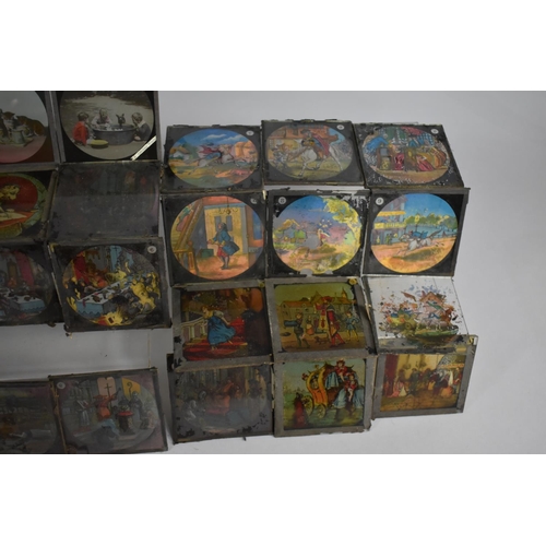 128 - A Vintage Collection of Magic Lantern Slides, Childrens Scenes, African Elephant etc, Condition Issu... 