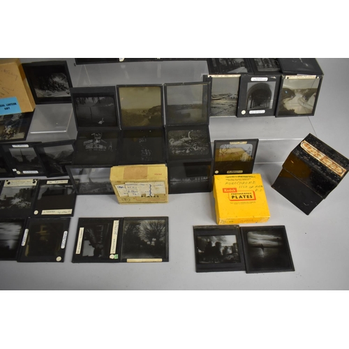 130 - A Collection of Various Monochrome Magic Lantern Slides, Isle of Man