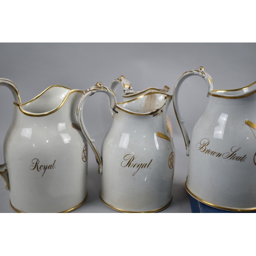 133 - A Collection of Four Mid 19th Century and Later Cream Glazed  Masonic Jugs From the Lodge of Charity... 