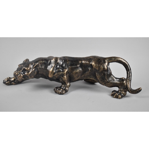 136 - A Cast Metal Bronze Effect Study of a Lioness, 41cm Long +VAT