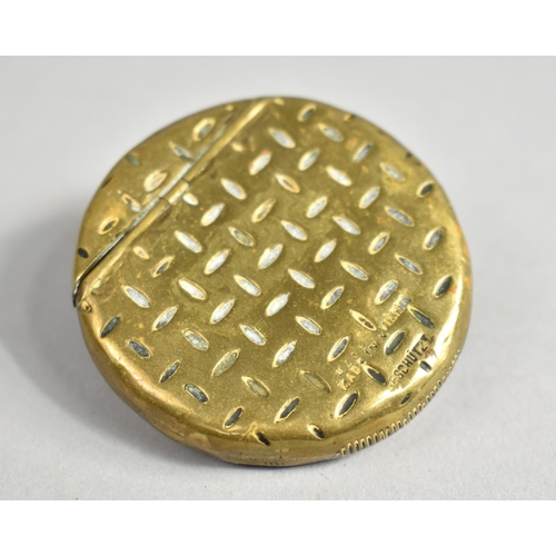 18 - A Victorian Huntley & Palmers Novelty Brass Vesta in the Form of an Albert Biscuit, Stamped Verso Ma... 