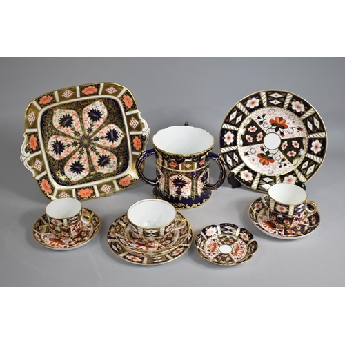 258 - A Collection of Royal Crown Derby Imari to Comprise Large Tyg, Cake Plate, Three Cups, Saucers, Side... 