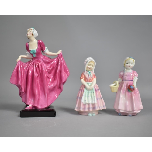 268 - Three Royal Doulton Figures, Delight HN1772, Tootles HN1680 and Tinkerbell HN1677