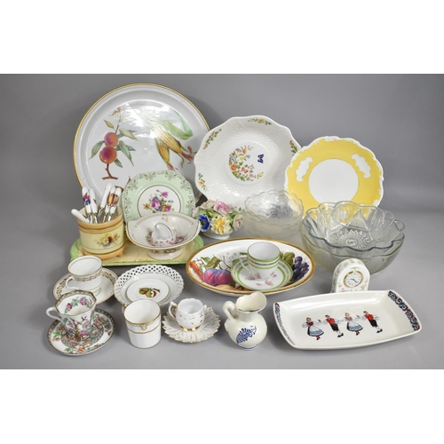 279 - Collection of Various Ceramics and Glassware to Comprise Coalport Yellow Batwing Plate, Coalport Ind... 