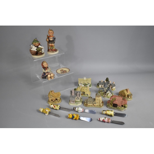 281 - A Collection of Various Cottage Ornaments Together with Three Goebel Figures, Dish and Novelty Handl... 