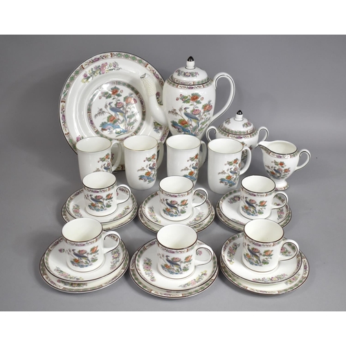 282 - A Wedgwood Kutani Crane Pattern Coffee Set to Comprise Six Coffee Cans, Saucers, Side Plates, Large ... 