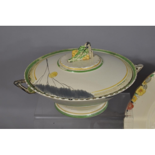 295 - A Collection of Art Deco Dinner and Teawares to Comprise Hand Painted St Michael Green Flower Decora... 