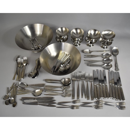 304 - A Large Collection of Stainless Steel to Comprise Bowls, Flatware etc