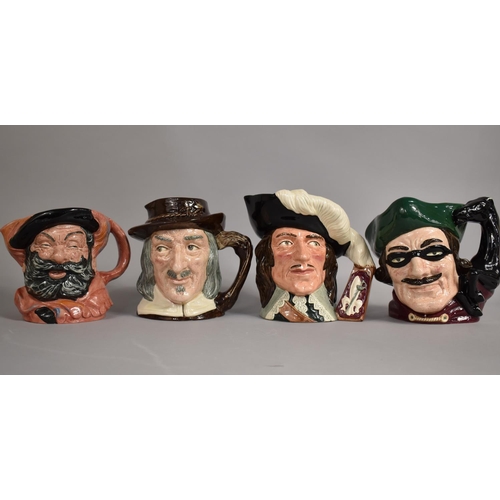 320 - Four Royal Doulton Character Jugs, Falstaff D6287, Izaak Walton D6404, D'artagnan D6691 and Dick Tur... 