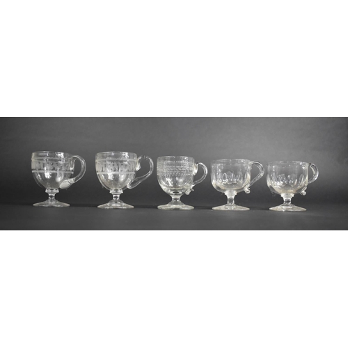 331 - A Collection of Five Various 19th/20th Century Custard Glasses, 8cm high