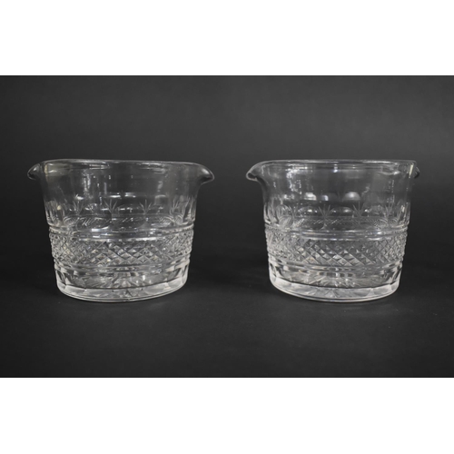 333 - A Pair of 19th/20th Century Cut Glass Rinsers, 9.5cm high