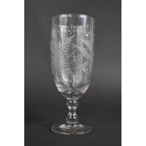 334 - A 19th Century Etched Celery Glass, 25cm high