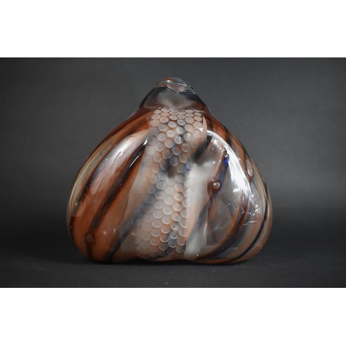 339 - A Heavy Studio Art Glass 'Scale' Vase, 25cm High