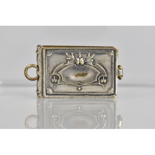 349 - A Souvenir from the Paris Exposition 1889 Miniature Metal Book/Fob with 6 Famous Scenes of Paris to ... 