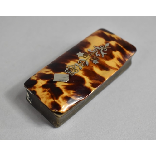 351 - A 19th Century Tortoiseshell Pique Work Snuff Box, 6.5cm Wide