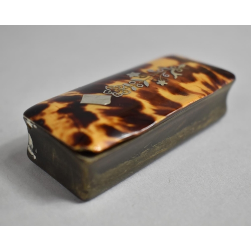 351 - A 19th Century Tortoiseshell Pique Work Snuff Box, 6.5cm Wide