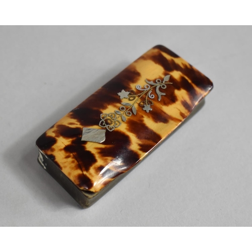 351 - A 19th Century Tortoiseshell Pique Work Snuff Box, 6.5cm Wide