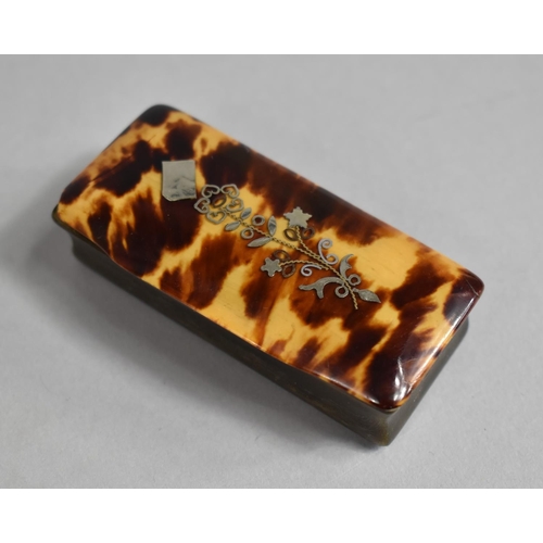 351 - A 19th Century Tortoiseshell Pique Work Snuff Box, 6.5cm Wide