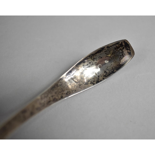 352 - A Continental Silver Sifter Spoon with Pierced Bowl Incorporating Flower Head Motif, 15cm wide