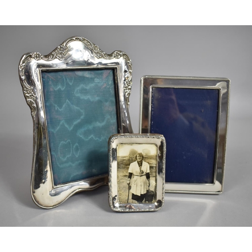 354 - Three Silver Mounted Photograph Frames, Varying size, one by Kitney & Co, London 1994