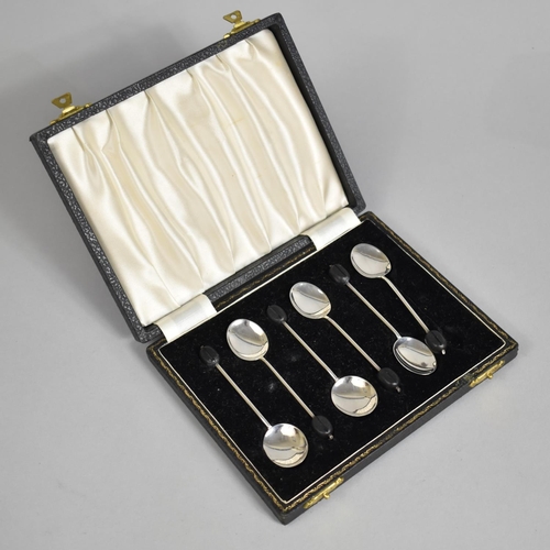 358 - A Cased Set of Silver Coffee Spoons by William Suckling ltd, Birmingham Hallmark 1946