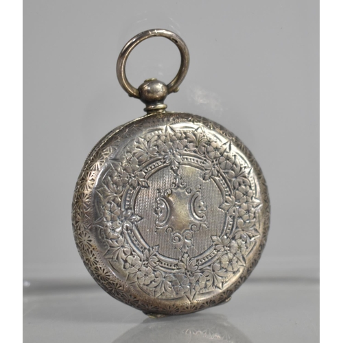 368 - A Small Early 20th Century Ladies 935 Silver Continental Ladies Open pocket Watch with Enamelled Dia... 