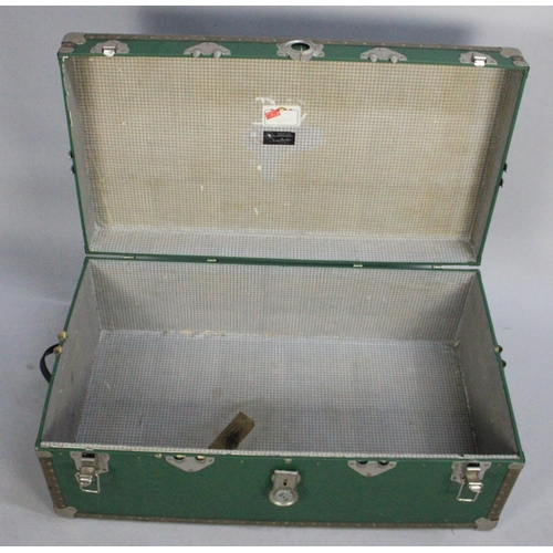 373 - A Mid 20th Century Metal Banded Travelling Trunk, 91cm Wide