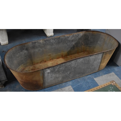 374 - A Vintage Galvanised Bath, 136cm Long