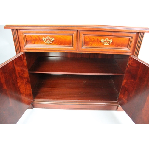 402 - A Modern Mahogany Sideboard with Two Drawers over Cupboard Base